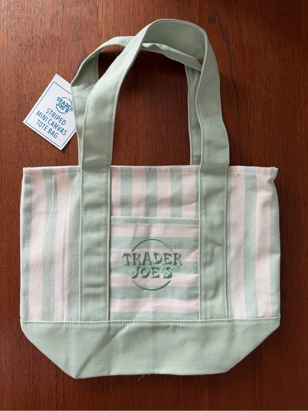 Trader Joe’s Pastel Stripe Reusable Mini Tote Bag - Set of 4